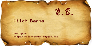 Milch Barna névjegykártya